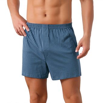 Striped Underwear for Men's Comfortable Breathable Cotton Mid-Waisted Boxer Shorts