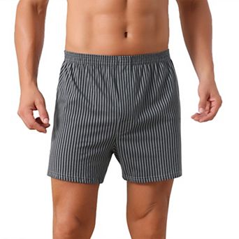 Striped Underwear for Men's Comfortable Breathable Cotton Mid-Waisted Boxer Shorts