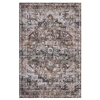 Boho Washable Runner Rug - Non-Slip Vintage Floral Hallway & Kitchen
