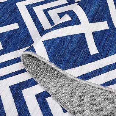 Washable Modern Moroccan Rug, Low-Pile Stain-Resistant Carpet for Living Room, Bedroom, Dining