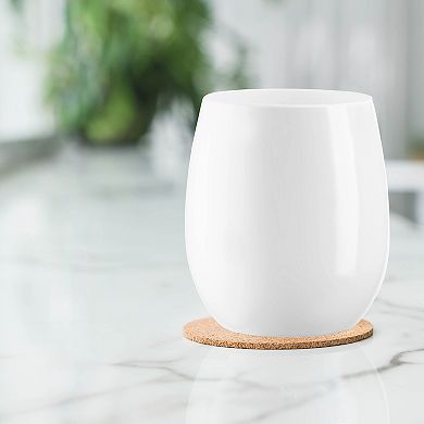 12 oz Elegant Stemless Plastic Wine Glasses - 64 pcs