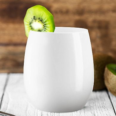 12 oz Elegant Stemless Plastic Wine Glasses - 64 pcs