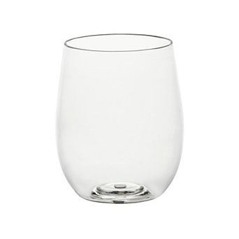 12 oz Elegant Stemless Plastic Wine Glasses - 64 pc