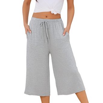 Women's High Waisted Pajama Shorts Comfy Soft Knee Length Long Shorts with Pockets