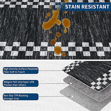 Machine Washable Non-Slip Rug, Easy-Clean & Stylish for High-Traffic Areas