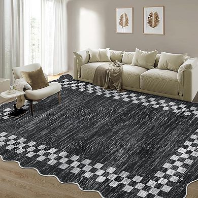 Machine Washable Non-Slip Rug, Easy-Clean & Stylish for High-Traffic Areas