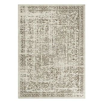 Vintage Floral Area Rug: Elegant, Easy-Clean Carpet for Living Room, Bedroom, Entryway