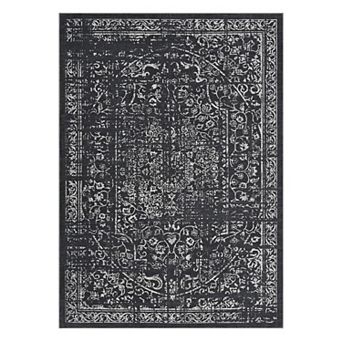 Vintage Floral Area Rug: Elegant, Easy-Clean Carpet for Living Room, Bedroom, Entryway