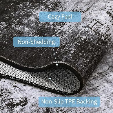 Abstract Soft Low-Pile Area Rug - Stain Resistant, Easy Clean for Living Room & Bedroom