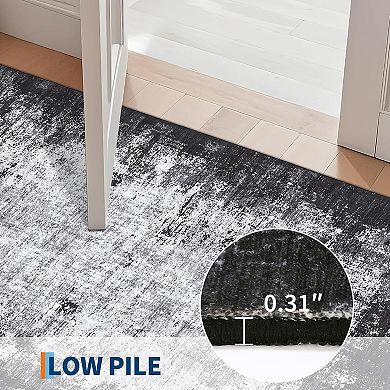 Abstract Soft Low-Pile Area Rug - Stain Resistant, Easy Clean for Living Room & Bedroom