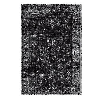 Washable Floral Low Pile Rug, Non-Slip & Stain-Resistant for Living Room Bedroom Entryway