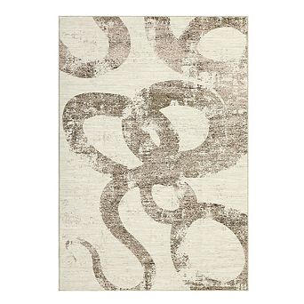 Modern Abstract Snake Pattern Rug, Non-Slip Stain-Resistant Low Pile Carpet