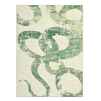 Modern Abstract Snake Pattern Rug, Non-Slip Stain-Resistant Low Pile Carpet