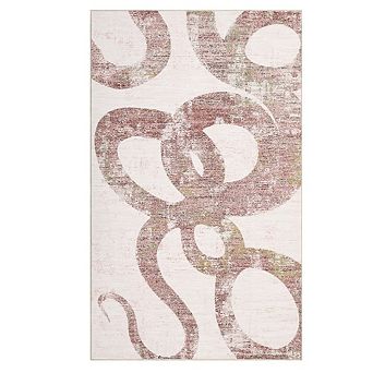 Modern Abstract Snake Pattern Rug, Non-Slip Stain-Resistant Low Pile Carpet