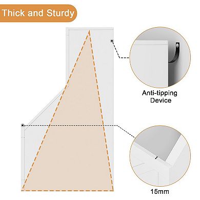 Kids Bookshelf - Wooden Toy Organizer with Cubby for Playroom