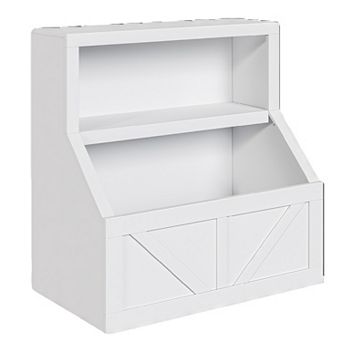 Kids Bookshelf - Wooden Toy Organizer with Cubby for Playroom