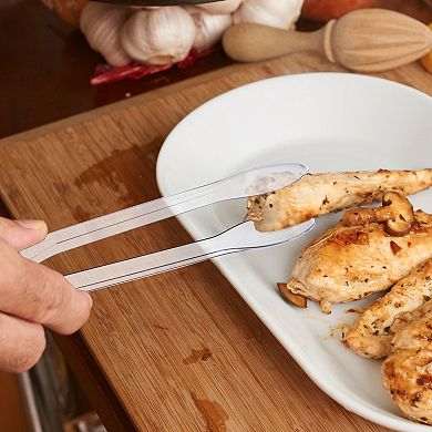 12" Disposable Plastic Serving Tongs - 48 pcs