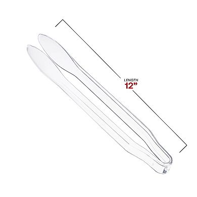 12" Disposable Plastic Serving Tongs - 48 pcs
