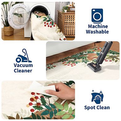 Washable Rug Cute Jungle Animal Non Slip Ultra Thin Soft Stain Resistant Carpet