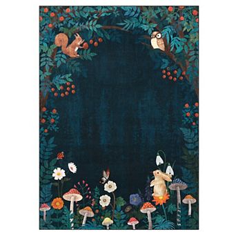 Washable Rug Cute Jungle Animal Non Slip Ultra Thin Soft Stain Resistant Carpet