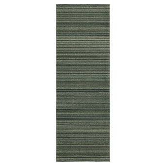 Striped Machine Washable Rug with Rubber Backing Low Pile Stain Resistant Carpet