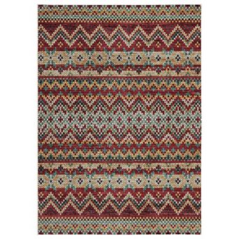 Vintage Geometric Machine Washable Area Rug Non-Slip Low Pile Stain-Resistant Indoor Carpet
