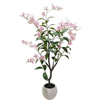 5FT Indoor Artificial Trees for Home Decor, Outdoor Pink Fake Flowers