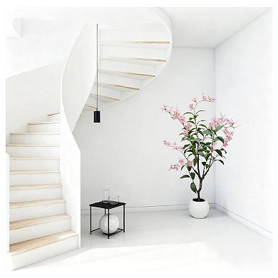 5FT Indoor Artificial Trees for Home Decor, Outdoor Pink Fake Flowers