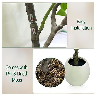 5FT Indoor Artificial Trees for Home Decor, Outdoor Pink Fake Flowers