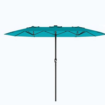 13 FT Large Double-Sided Rectangle Patio Umbrella Crank Handle & Tilt Adjustment, Polyester Canopy
