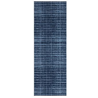 Modern Plaid Machine Washable Rug with Non-Slip Backing, Stain-Resistant Foldable Indoor Carpet