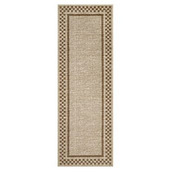 Modern Checkered Washable Rug with Non Slip Rubber Backing Soft Low Pile Thin Foldable Carpet