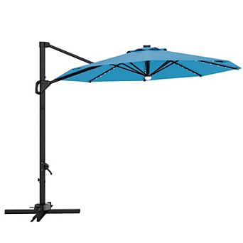 10FT Heavy Duty Offset Patio Umbrella,Aluminum Frame, Easy Tilt,Cantilever Hanging for Backyard Pool