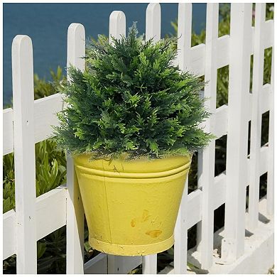 2 Pack Artificial Cypress Topiary Trees Outdoor, UV Resistant Fake Plants with Ground Spike,Green
