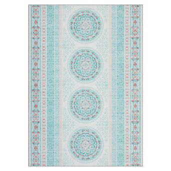 Vintage Machine WashableArea Rugs with Non-Slip Backing, Non-Shedding Ultra-Thin Indoor Mat