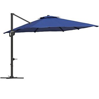10FT Heavy Duty Cantilever Umbrella with Base: 360° Rotation Square Single Top for Backyard & Pool