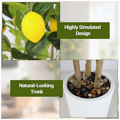 2pcs 4FT Artificial Trees Indoor, Faux Tree, Artificial Planter -White Pot