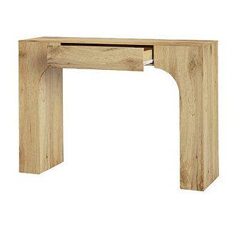 Long Console Table with Drawer, Wooden Rectangular Sofa Table Behind The Couch