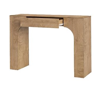 Long Console Table with Drawer, Wooden Rectangular Sofa Table Behind The Couch