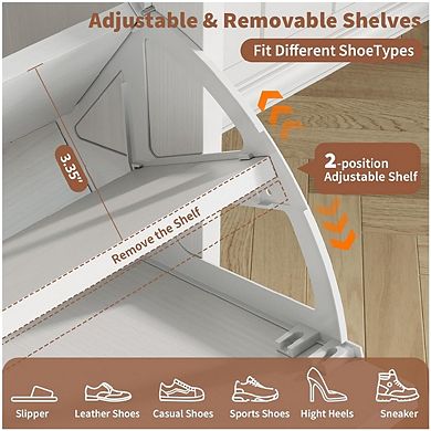 Entryway Shoe Cabinet with 4 Flip Drawers, Wide Shoe Storage Organizer Cabinet