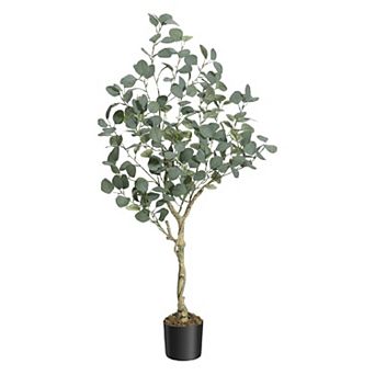 1 Pack Artificial Eucalyptus Tree 4FT Tall Faux Eucalyptus Stems Fake Plants