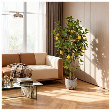 2pcs 4FT Artificial Trees Indoor, Faux Tree, Artificial Planter -Black Pot