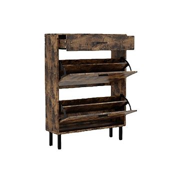 Narrow Shoe Cabinet Storage for Entryway, 3 Drawers, Freestanding Shoe Organizer Wooden