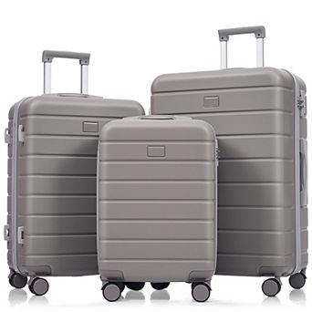 3 pc Hardside Luggage Set Spinner Travel Suitcase Set with TSA Lock