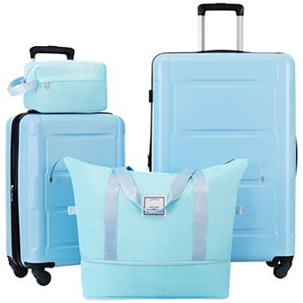 4 pc Spinner Luggage Set with Tote Bags - 20inch+28inch