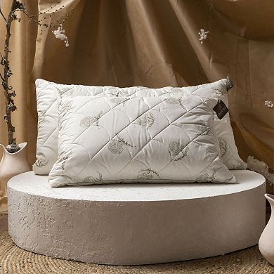 Duvetta 100% Wool Hypoallergenic Bed Pillows with Protector Covers, 2-Piece Set