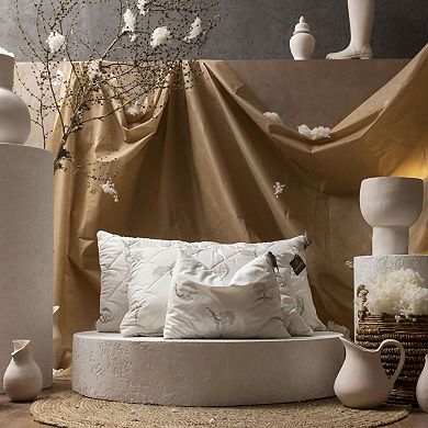 Duvetta 100% Wool Hypoallergenic Bed Pillows with Protector Covers, 2-Piece Set