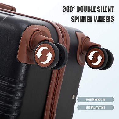 3-Piece Spinner Luggage Set Carry-on ABS Suitcase