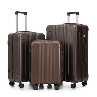 3 pc Spinner Luggage Set Carry-on ABS Suitcase