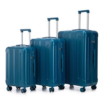 3 pc Spinner Luggage Set Carry-on ABS Suitcase